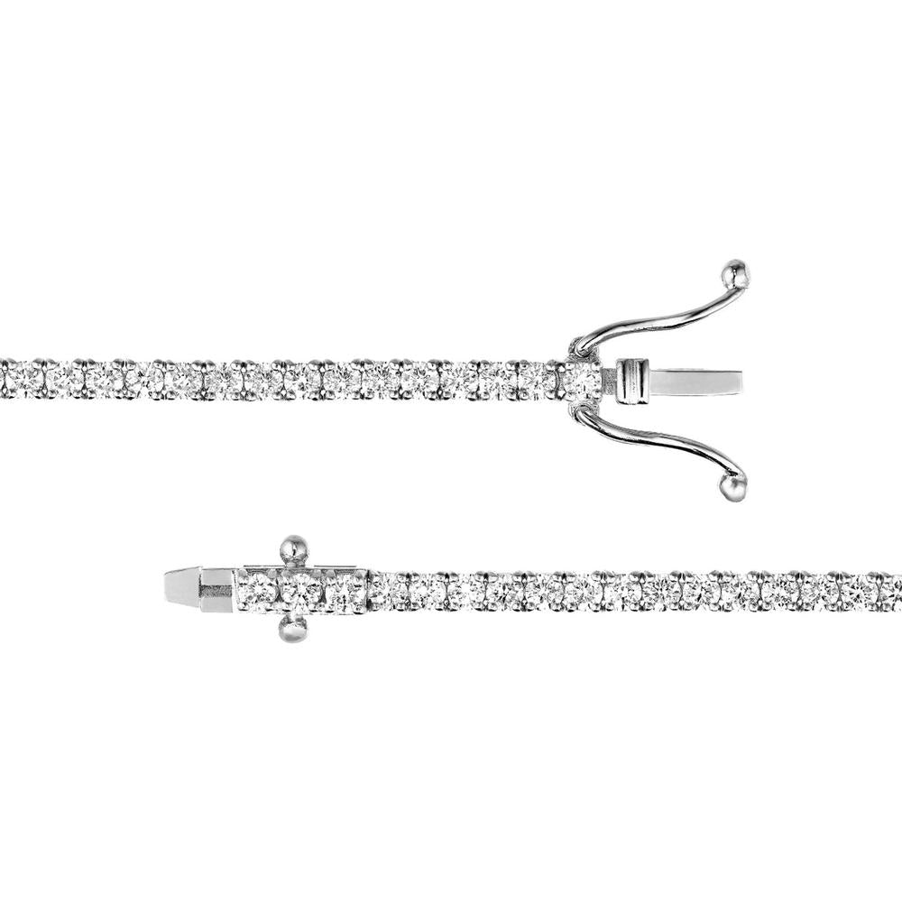Olas d'Oro - 14K White Gold Diamond Tennis Bracelet with Box Clasp - 2.46 Carat Total Diamond Weight