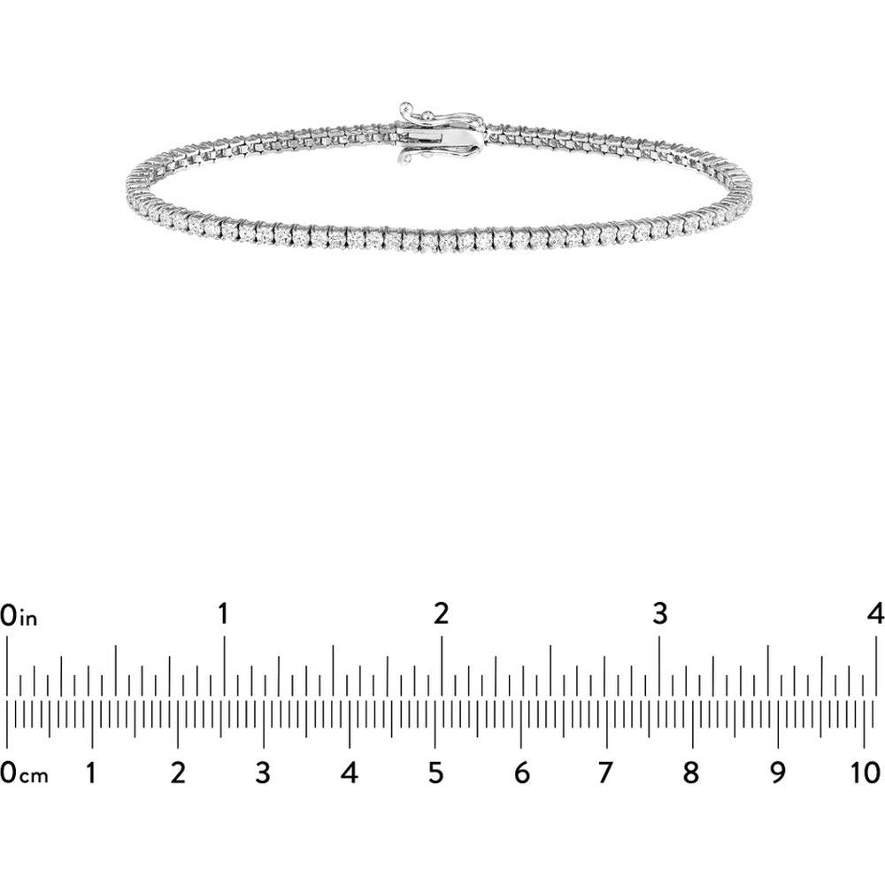 Olas d'Oro - 14K White Gold Diamond Tennis Bracelet with Box Clasp - 2.46 Carat Total Diamond Weight