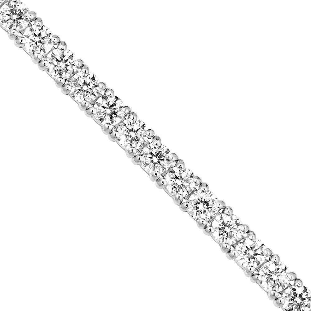 Olas d'Oro - 14K White Gold Diamond Tennis Bracelet with Box Clasp - 3.18 Carat Total Diamond Weight