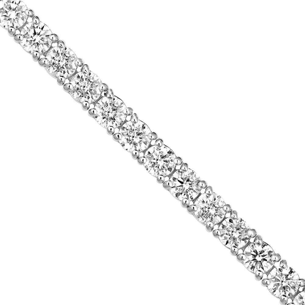 Olas d'Oro - 14K White Gold Diamond Tennis Bracelet with Box Clasp 4-7/8 Total Carat Weight