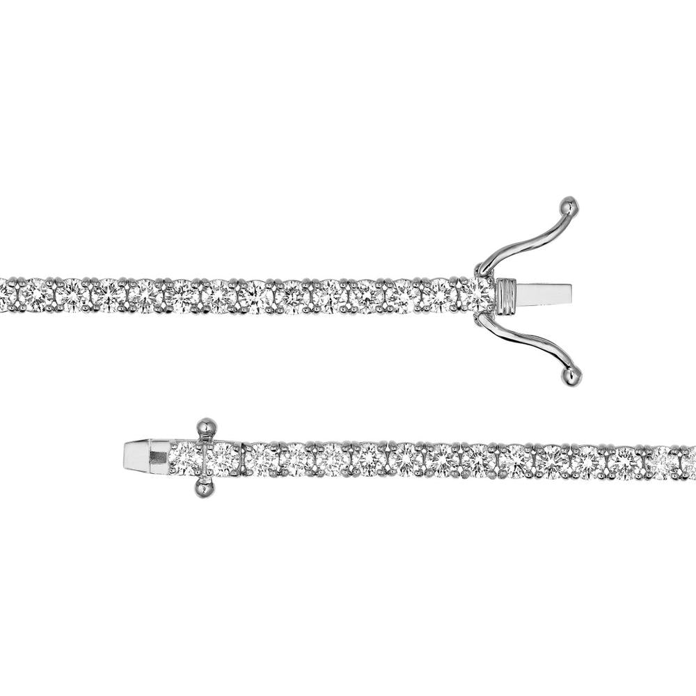 Olas d'Oro - 14K White Gold Diamond Tennis Bracelet with Box Clasp 4-7/8 Total Carat Weight