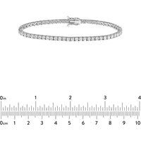 Olas d'Oro - 14K White Gold Diamond Tennis Bracelet with Box Clasp 4-7/8 Total Carat Weight