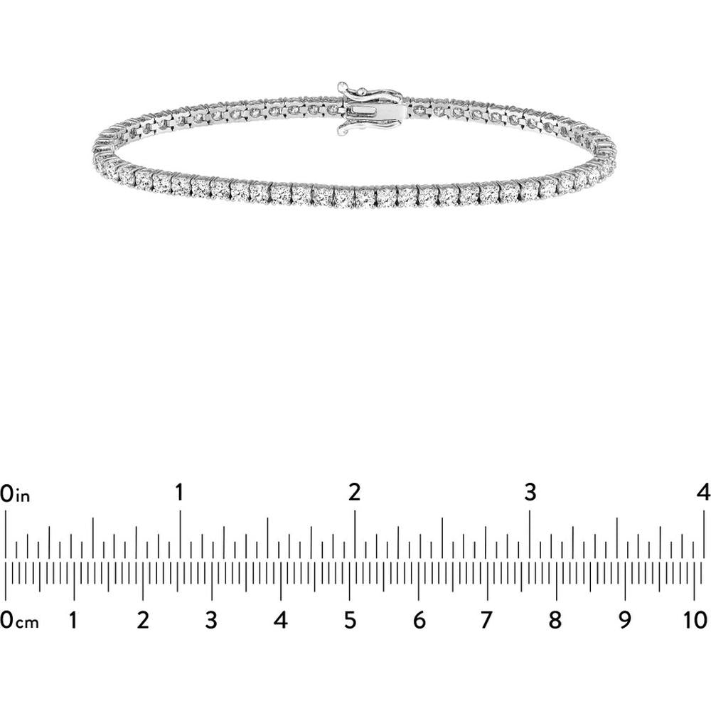 Olas d'Oro - 14K White Gold Diamond Tennis Bracelet with Box Clasp 4-7/8 Total Carat Weight