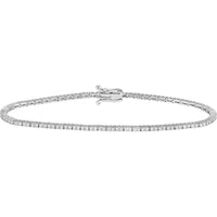 Olas d'Oro - 14K White Gold Diamond Tennis Bracelet with Box Lock Closure - 1.18 Carat Total Diamond Weight