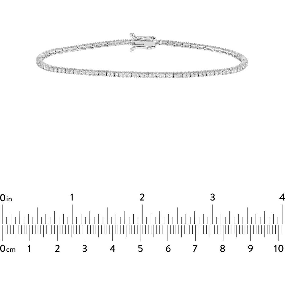 Olas d'Oro - 14K White Gold Diamond Tennis Bracelet with Box Lock Closure - 1.18 Carat Total Diamond Weight