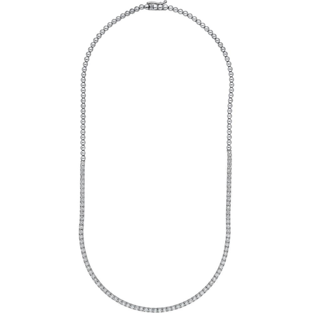 Olas d'Oro - 14K White Gold Diamond Tennis Necklace - 4.68 Carat Total Diamond Weight