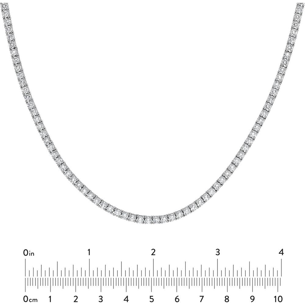 Olas d'Oro - 14K White Gold Diamond Tennis Necklace - 4.68 Carat Total Diamond Weight