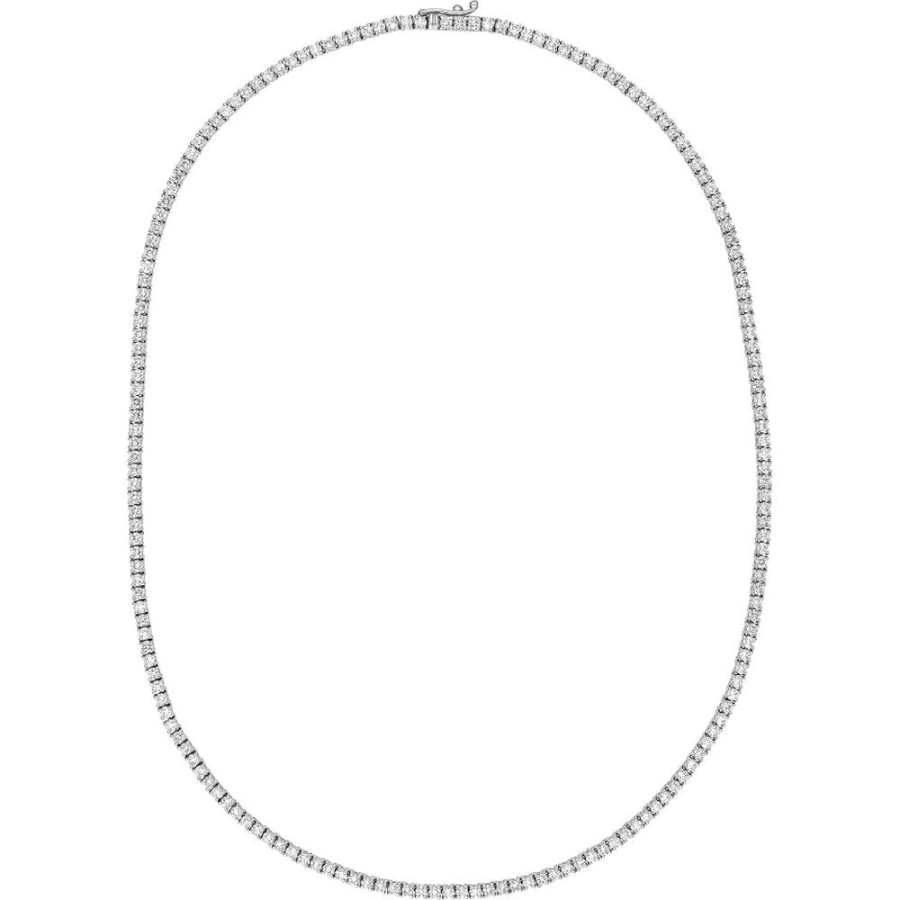 Olas d'Oro - 14K White Gold Diamond Tennis Necklace - 5.34 Carat Total Diamond Weight