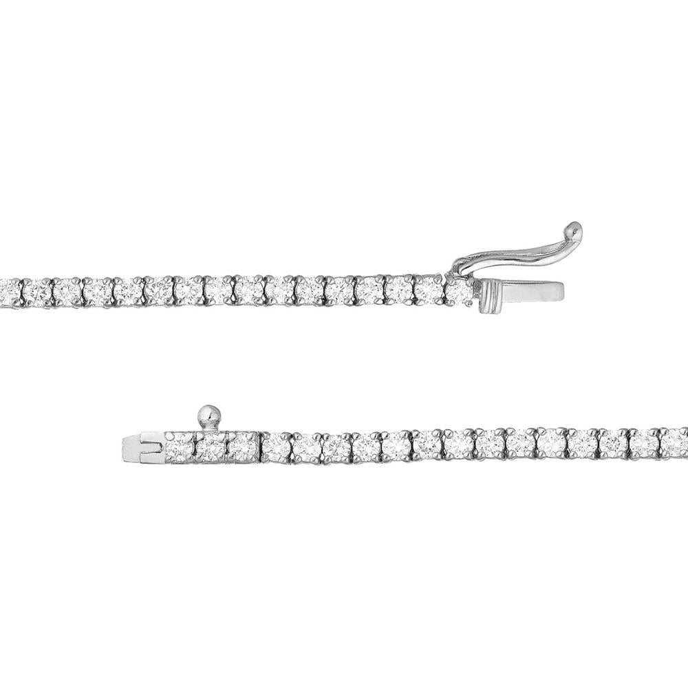 Olas d'Oro - 14K White Gold Diamond Tennis Necklace - 5.34 Carat Total Diamond Weight