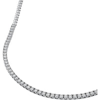 Olas d'Oro - 14K White Gold Diamond Tennis Necklace with Halfway Design - 7.00 Carat Total Diamond Weight