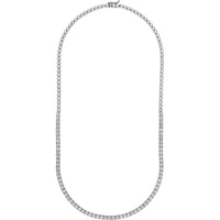 Olas d'Oro - 14K White Gold Diamond Tennis Necklace with Halfway Design - 7.00 Carat Total Diamond Weight