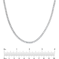 Olas d'Oro - 14K White Gold Diamond Tennis Necklace with Halfway Design - 7.00 Carat Total Diamond Weight