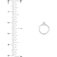 Olas d'Oro - 14K White Gold Diamond Trinity Door Knocker Stud Earrings - 0.08 Carat Total Diamond Weight