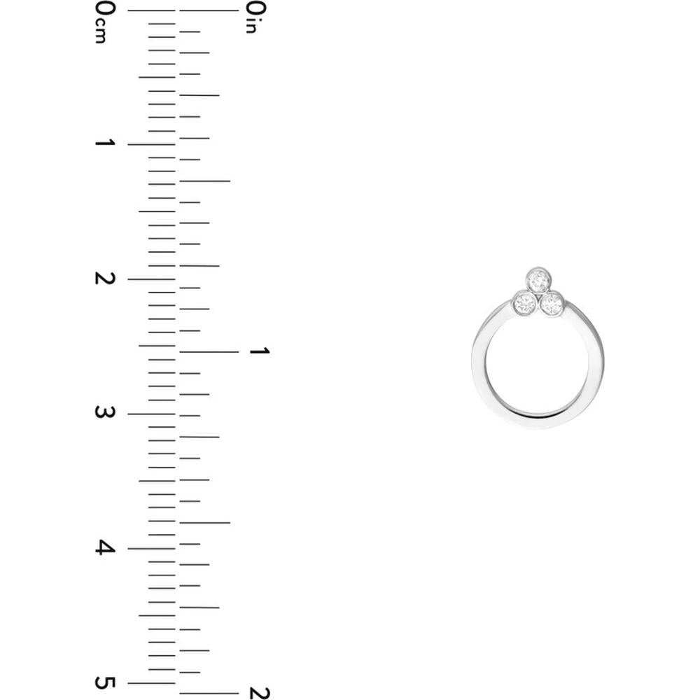 Olas d'Oro - 14K White Gold Diamond Trinity Door Knocker Stud Earrings - 0.08 Carat Total Diamond Weight