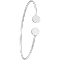 Olas d'Oro - 14K White Gold Disc Cuff Bangle 3.50 Grams Total Weight