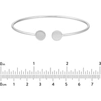 Olas d'Oro - 14K White Gold Disc Cuff Bangle 3.50 Grams Total Weight