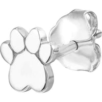 Olas d'Oro - 14K White Gold Dog Paw Stud Earrings with Post Back 1.05 Grams