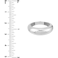 Olas d'Oro - 14K White Gold Domed Puff Ring - 3.56 Grams Weight - Size 6