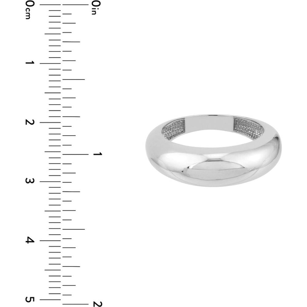 Olas d'Oro - 14K White Gold Domed Puff Ring - 3.56 Grams Weight - Size 6