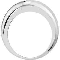 Olas d'Oro - 14K White Gold Domed Puff Ring - Size 7 - 3.56 Grams Weight