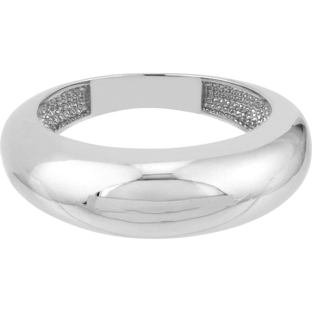 Olas d'Oro - 14K White Gold Domed Puff Ring - Size 8 - Timeless Jewelry