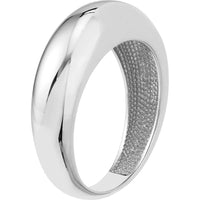 Olas d'Oro - 14K White Gold Domed Puff Ring - Size 8 - Timeless Jewelry