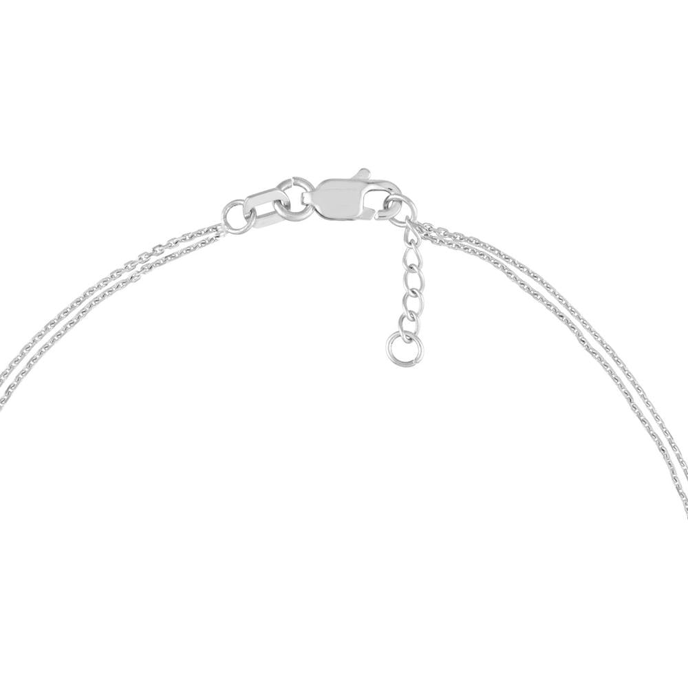 Olas d'Oro - 14K White Gold Double Strand Infinity Adjustable Bracelet - 2.91 Grams Total Weight