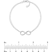 Olas d'Oro - 14K White Gold Double Strand Infinity Adjustable Bracelet - 2.91 Grams Total Weight