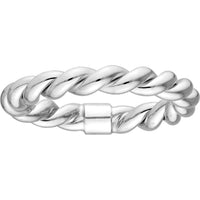 Olas d'Oro - 14K White Gold Double Twist Polished Tube Ring - Size 7