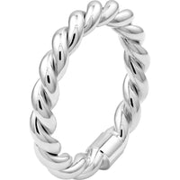 Olas d'Oro - 14K White Gold Double Twist Polished Tube Ring - Size 7