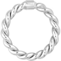 Olas d'Oro - 14K White Gold Double Twist Polished Tube Ring - Size 7