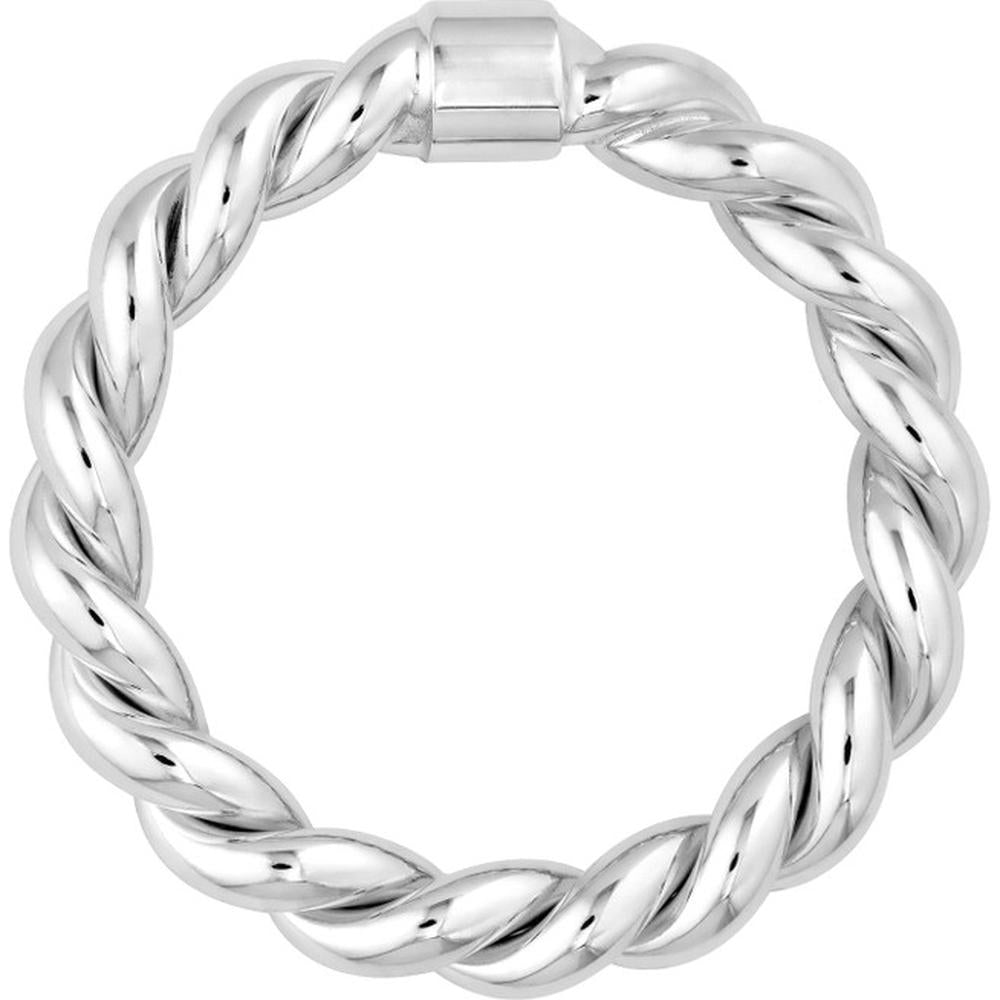 Olas d'Oro - 14K White Gold Double Twist Polished Tube Ring - Size 7