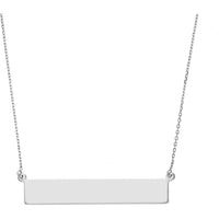 Olas d'Oro - 14K White Gold Engravable Bar & Adjustable Necklace