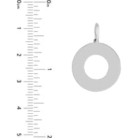 Olas d'Oro - 14K White Gold Engravable Circle Charm Pendant - 1.55 Grams Total Weight