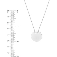 Olas d'Oro - 14K White Gold Engravable Circle Plate Adjustable Necklace