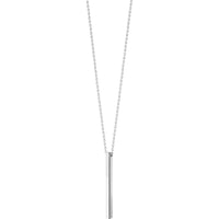 Olas d'Oro - 14K White Gold Engravable Cube Adjustable Necklace with Lobster Clasp