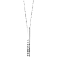 Olas d'Oro - 14K White Gold Engravable Cube Adjustable Necklace with Lobster Clasp