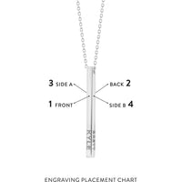 Olas d'Oro - 14K White Gold Engravable Cube Adjustable Necklace with Lobster Clasp