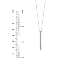 Olas d'Oro - 14K White Gold Engravable Cube Adjustable Necklace with Lobster Clasp