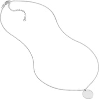 Olas d'Oro - 14K White Gold Engravable Disc Pendant Necklace - Adjustable 16-18 inches