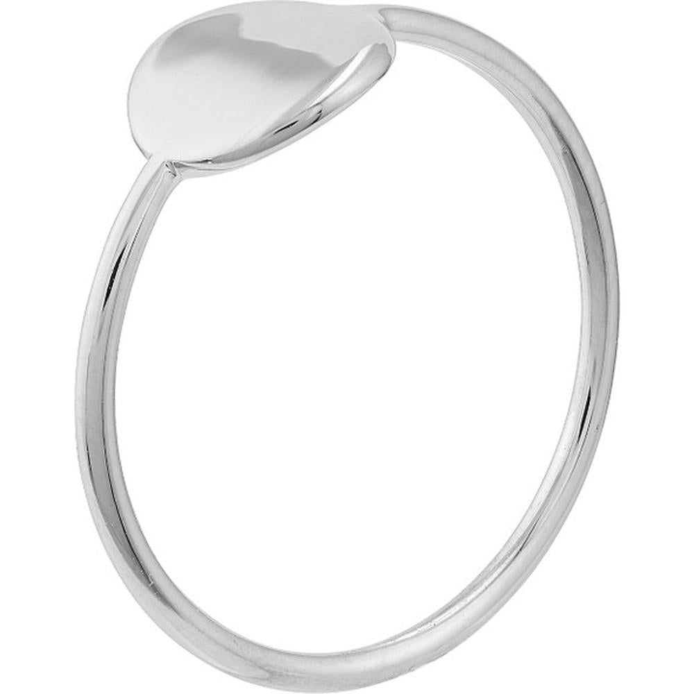 Olas d'Oro - 14K White Gold Engravable Disc Wire Ring Size 6