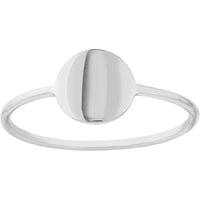 Olas d'Oro - 14K White Gold Engravable Disc Wire Ring - Size 7 - 1.12 Grams