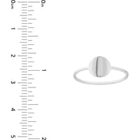Olas d'Oro - 14K White Gold Engravable Disc Wire Ring - Size 7 - 1.12 Grams