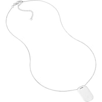 Olas d'Oro - 14K White Gold Engravable Dog Tag Adjustable Necklace - 3.62 Grams
