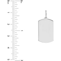 Olas d'Oro - 14K White Gold Engravable Dog Tag Charm Pendant - 1.85 Grams