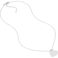 Olas d'Oro - 14K White Gold Engravable Heart Plate Adjustable Necklace - 3.50 Grams