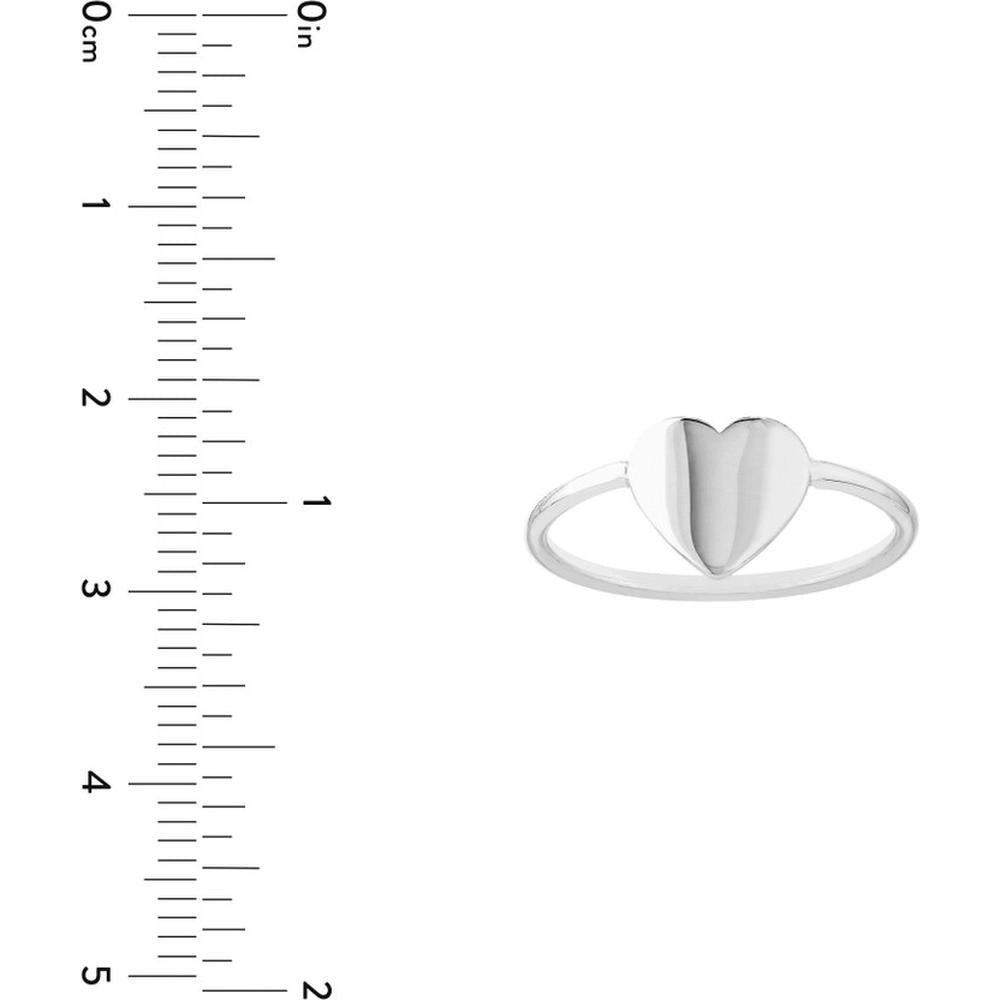 Olas d'Oro - 14K White Gold Engravable Heart Wire Ring Size 7