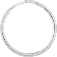 Olas d'Oro - 14K White Gold Engravable Heart Wire Ring - Size 8 - 1.55 Grams
