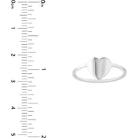 Olas d'Oro - 14K White Gold Engravable Heart Wire Ring - Size 8 - 1.55 Grams