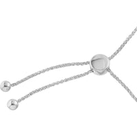 Olas d'Oro - 14K White Gold Engravable Hexagon ID Bar Bolo Bracelet